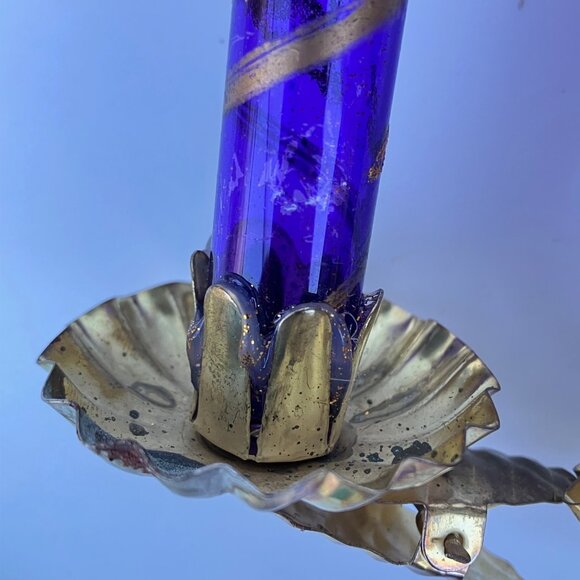 Blown Glass Unsilvered Candlestick Clip Ornaments - set of 5 - Picture 9 of 15